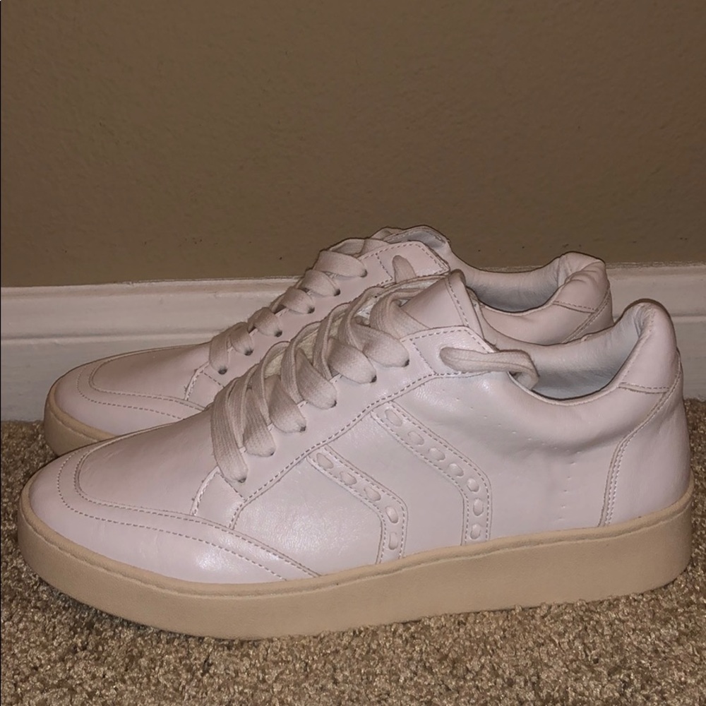 White sneakers with lace detailing